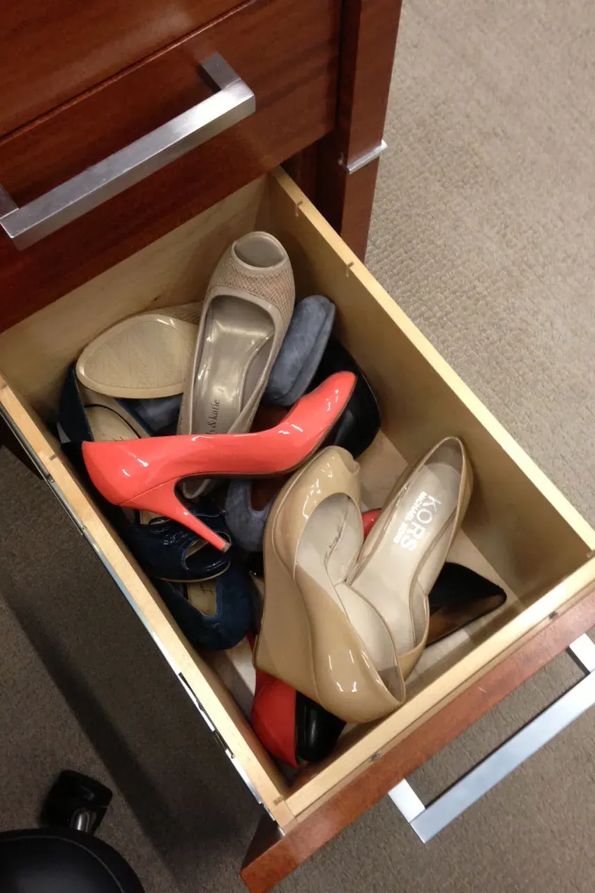 Shoes in drawer